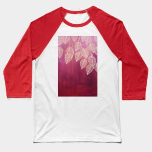 Magenta Garden - watercolor & ink leaves Baseball T-Shirt